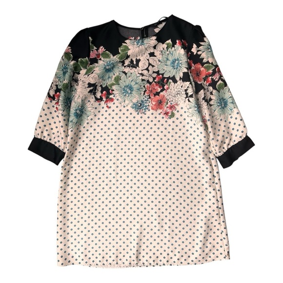 Zara Dresses & Skirts - Zara Floral Dress with Black Accents Sz M Euc, 016